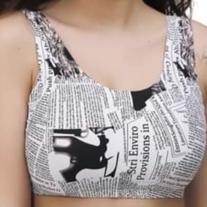 Hazel Moon News Print Sport Bra Young